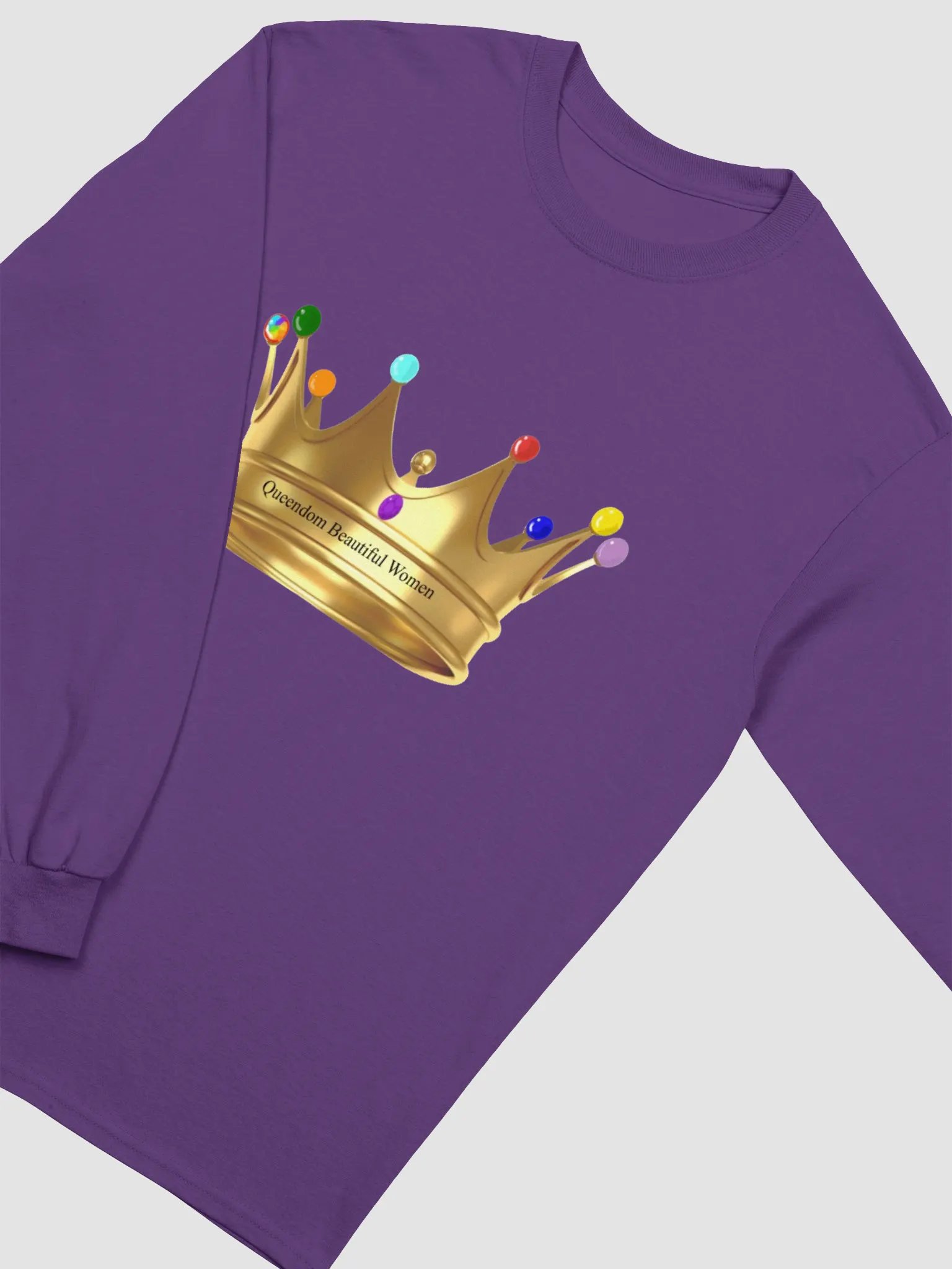Queendom Beautiful Women Crown Jewel Long Sleeve Tee (TM) product image (1)