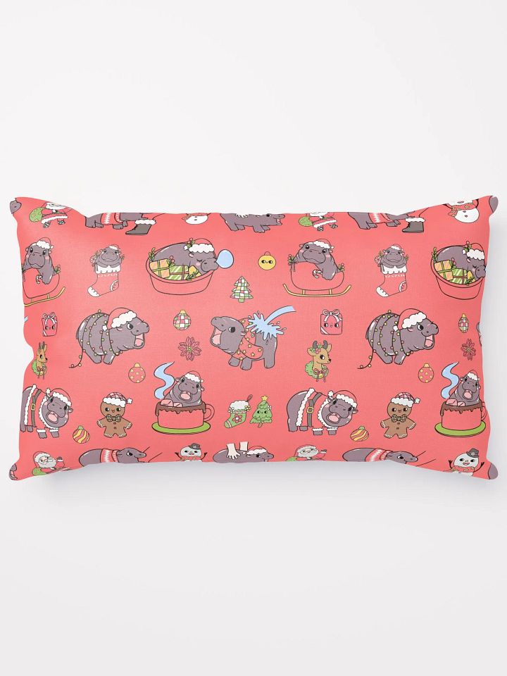 MOODENG'S RED CHRISTMAS PILLOW! product image (1)
