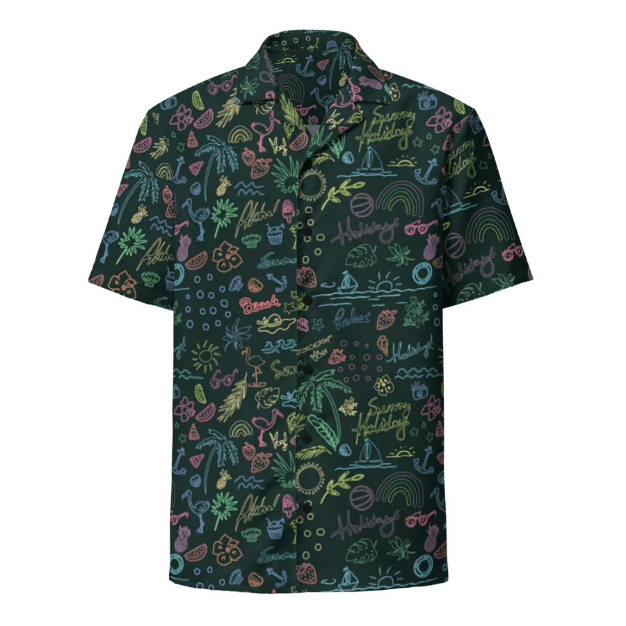 Retro Neon Sunset Palm Trees Hawaiian Shirt product image (1)