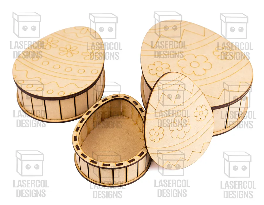 Easter Egg Gift Boxes (3 Sizes, 12 Styles) - Laser Cut Files product image (4)