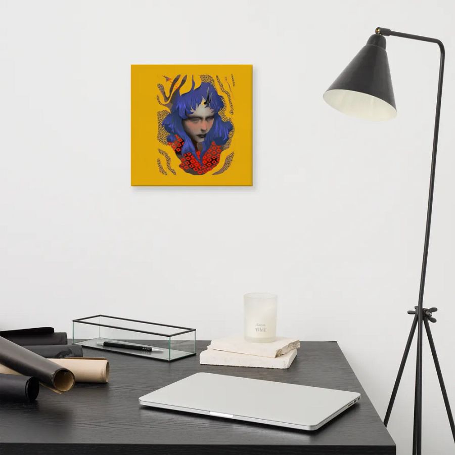 Something Strange, Charming and Blue Square Canvas Print product image (9)
