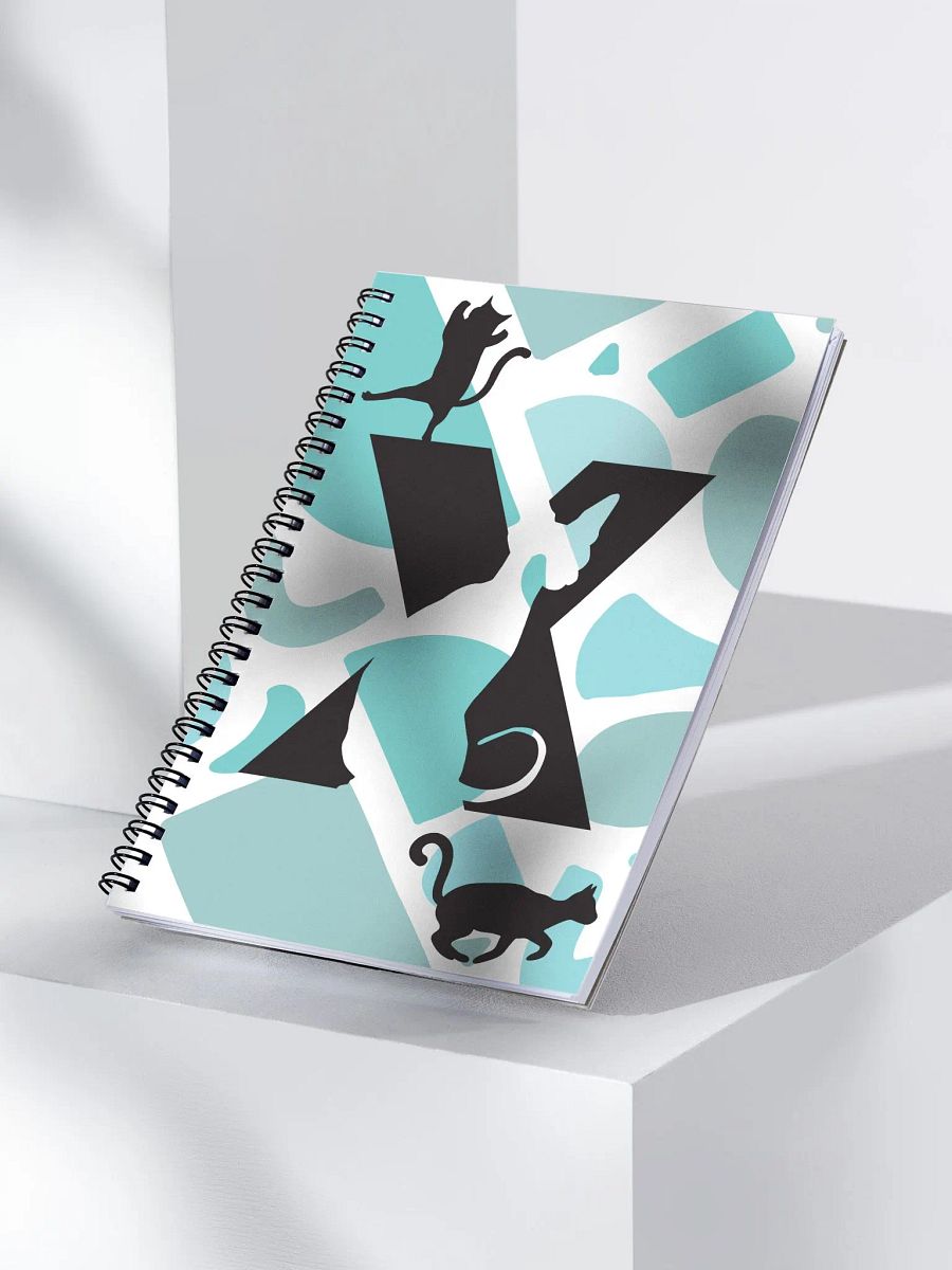Monogram Letter X Cat Lover Geometric Blues Notebook product image (3)