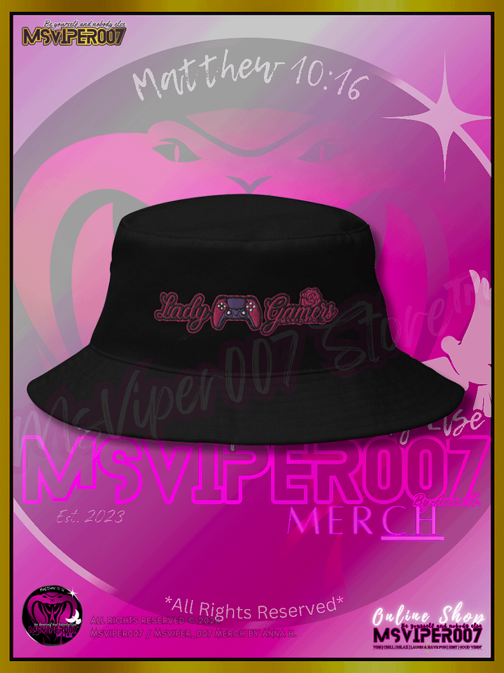 Bucket Hat - MsViper007's "Lady Gamers are Awesome™ " [flamingo] - Stylish Bucket Hat [flamingo] By Anna H. product image (1)
