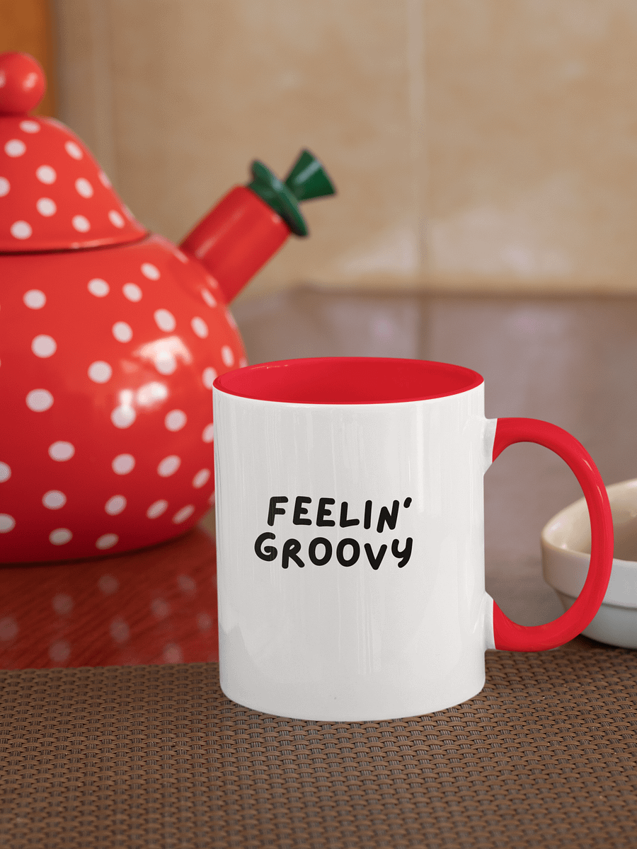 “Feelin’ Groovy” My Vibe Ceramic Mug with Color product image (1)