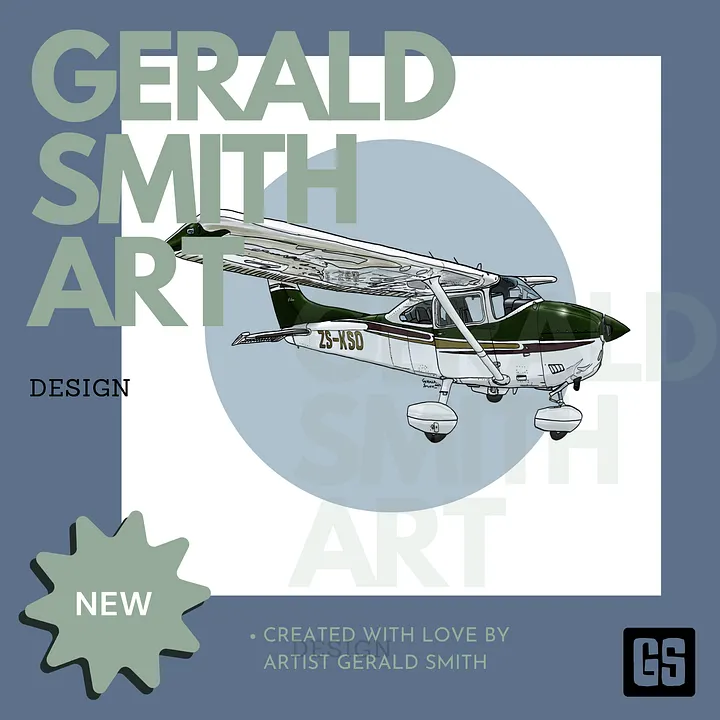 Cessna 182 Square Size Digital Printable Aviation Wall Art Ideal Pilot Gift product image (2)
