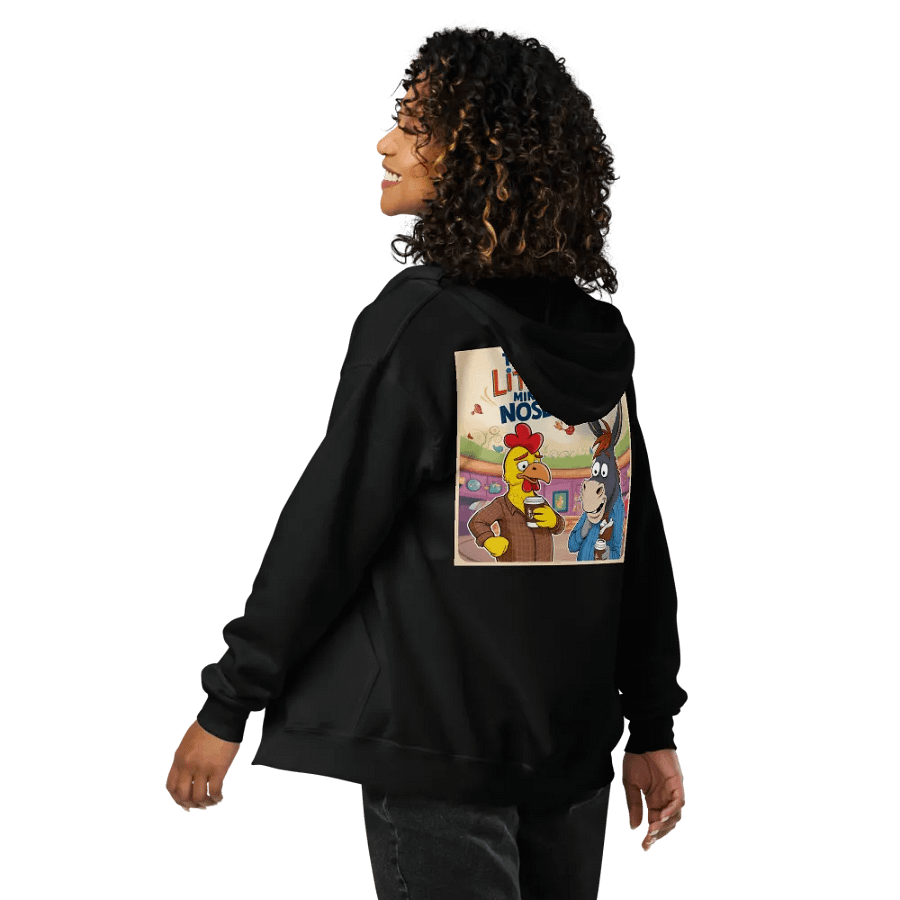 Whimsical Animal Coffee Cartoon Zip Hoodie product image (5)