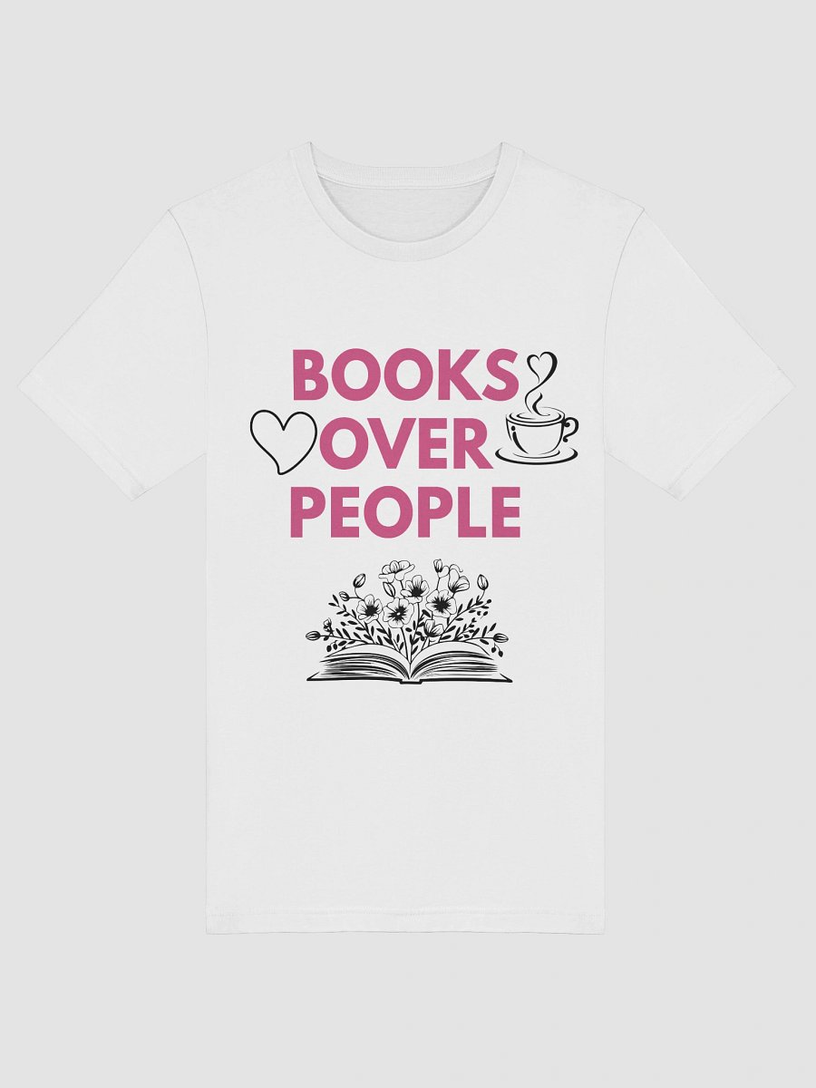 Books Over People – Aesthetic White Bella+Canvas T-Shirt product image (5)