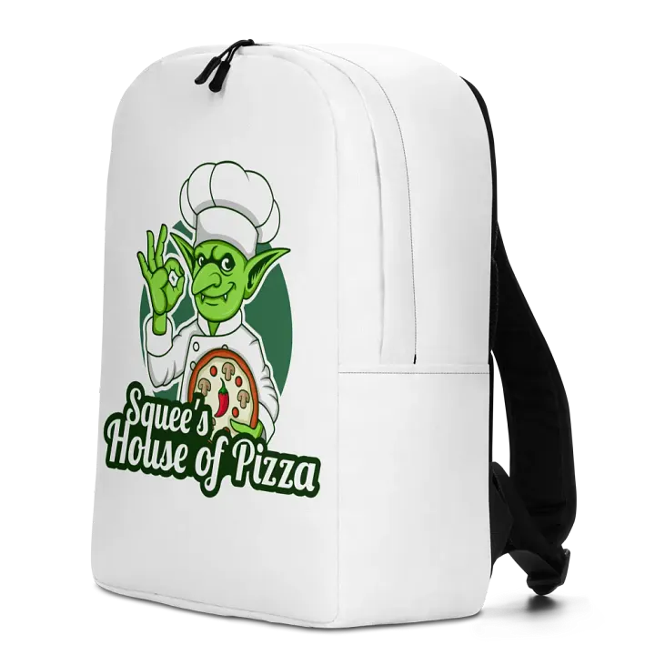 Squee’s House of Pizza Minimalist Backpack (White) product image (2)