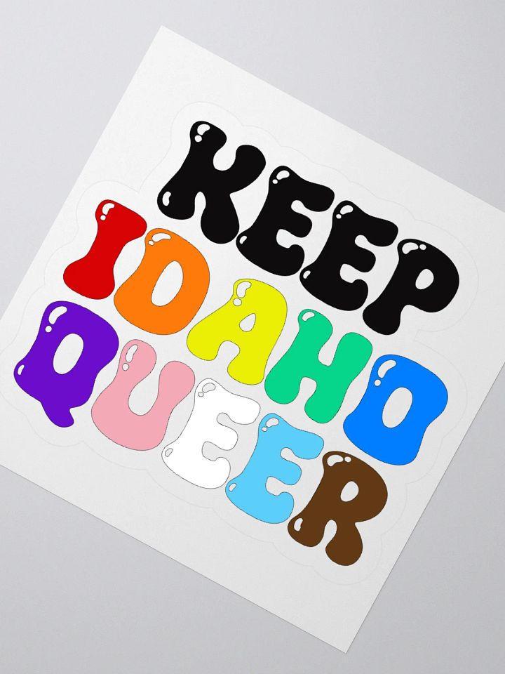 "KEEP IDAHO QUEER" slogan sticker product image (2)