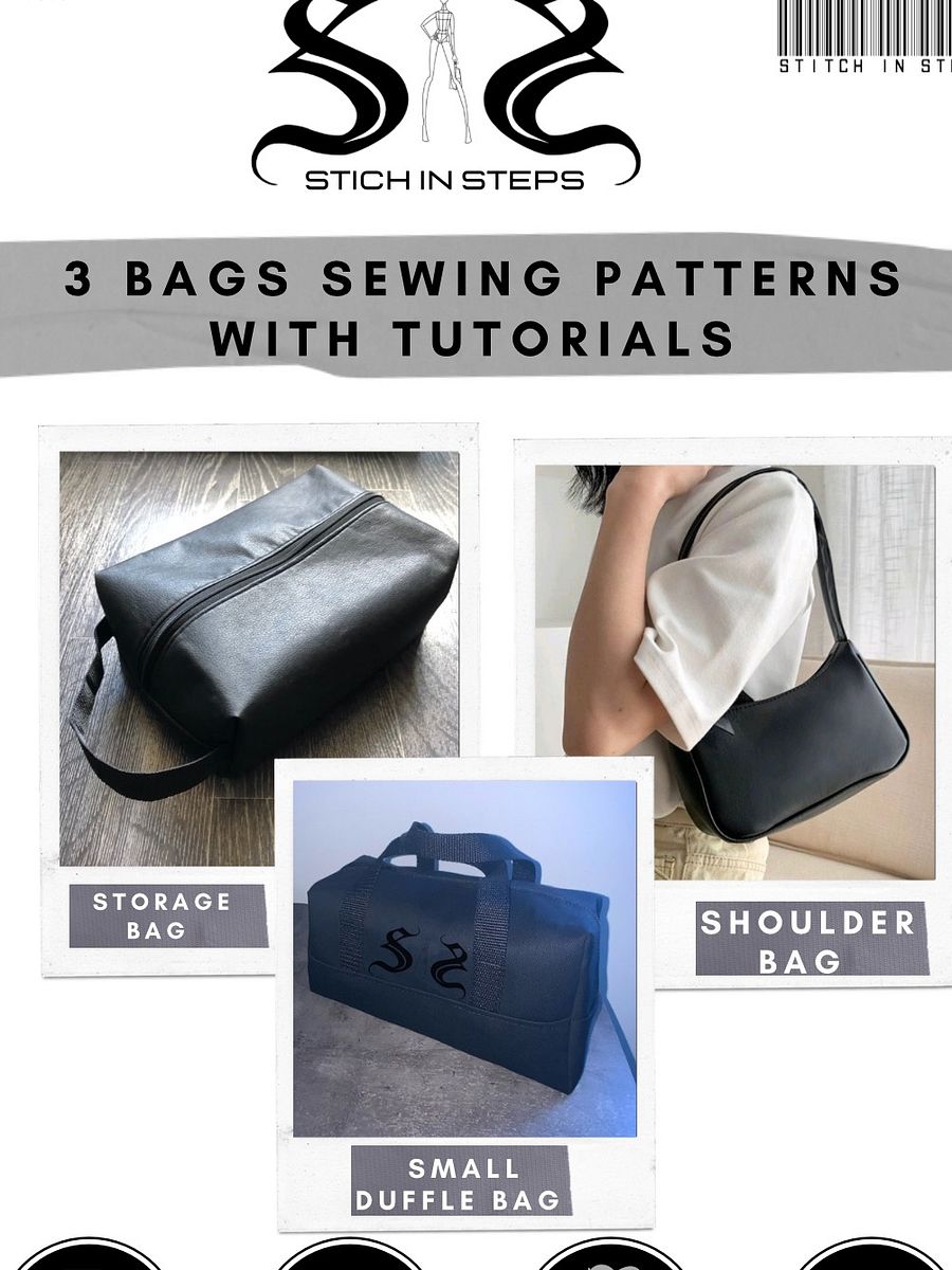 The Ultimate 3-in-1 Pattern Bundle - Shoulder bag, Duffle bag, storage / travel bag digital sewing pattern product image (1)