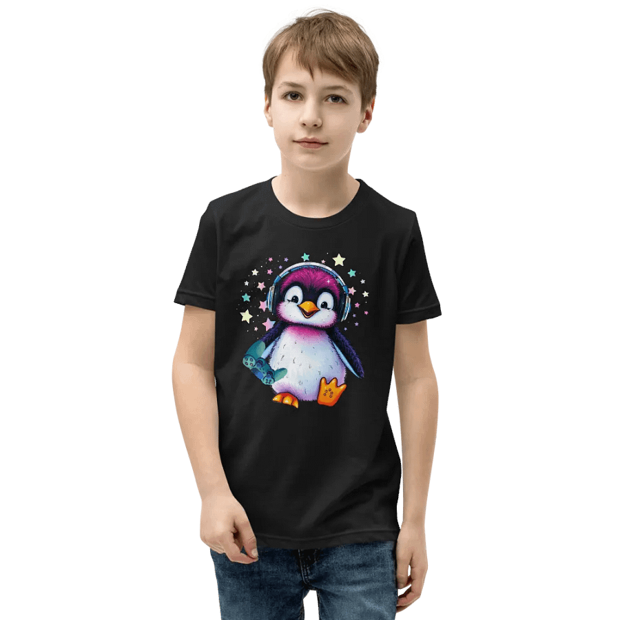 Pixel Penguin Gamer Youth T-Shirt product image (1)