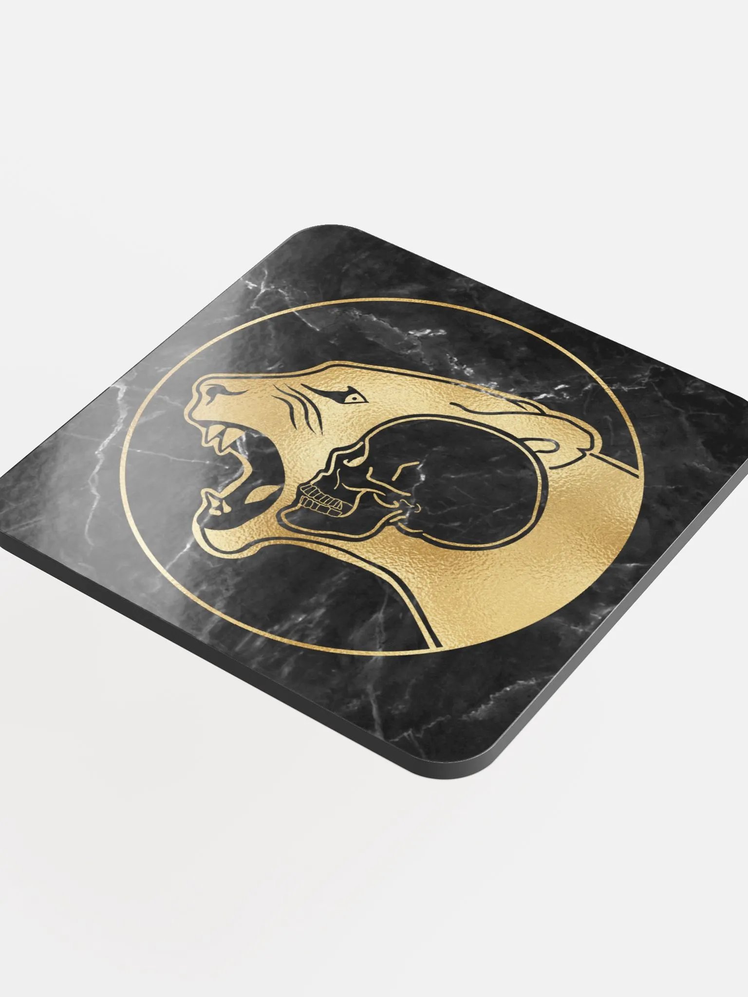 Sekhali Logo Gold Foil Glossed Cork Coaster product image (4)