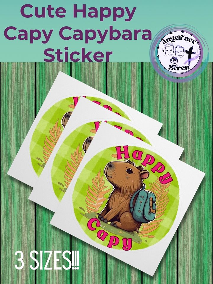 Cute Happy Capy Capybara Sticker product image (1)
