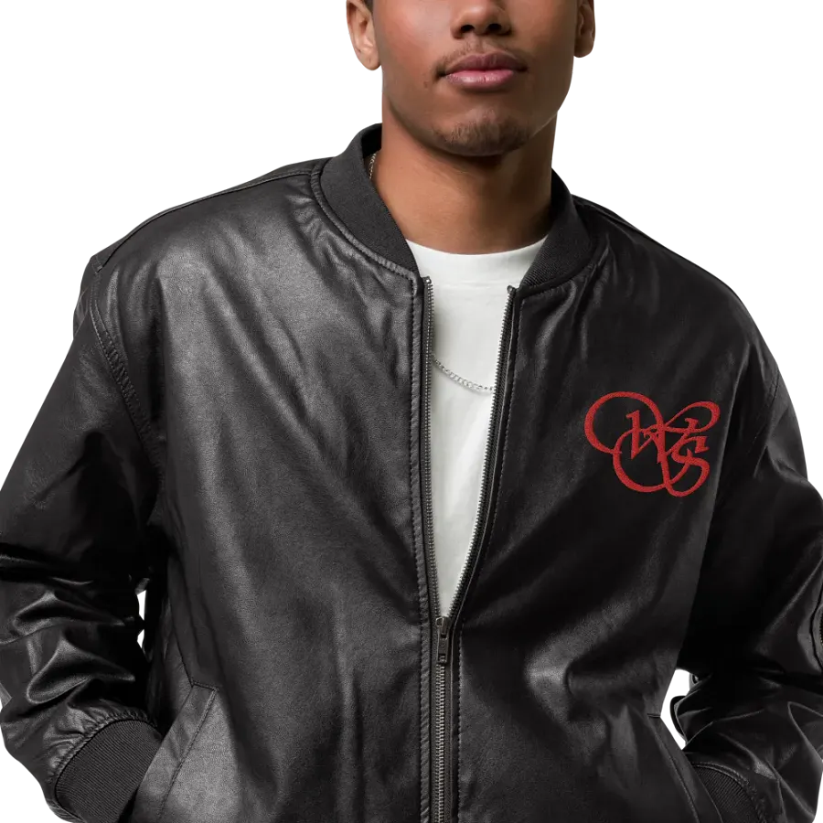 WS Faux Leather Bomber Jacket product image (8)