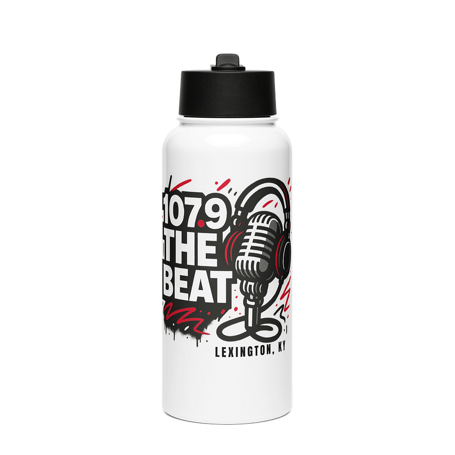 The Beat Mic Stainless Steel Water Bottle with Straw product image (1)