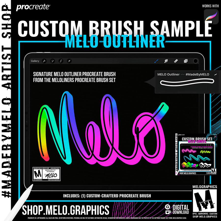 MELO OUTliner Procreate Brush - Sampler 1pk | #MadeByMELO product image (2)