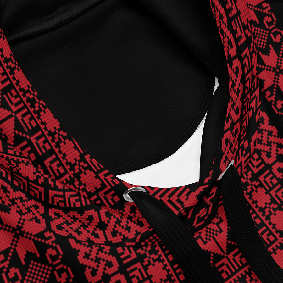 Red Tatreez Hoodie Unisex product image (4)