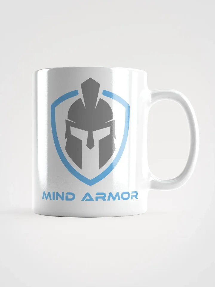 Mind Armor - White Glossy Mug - Blue Logo product image (3)