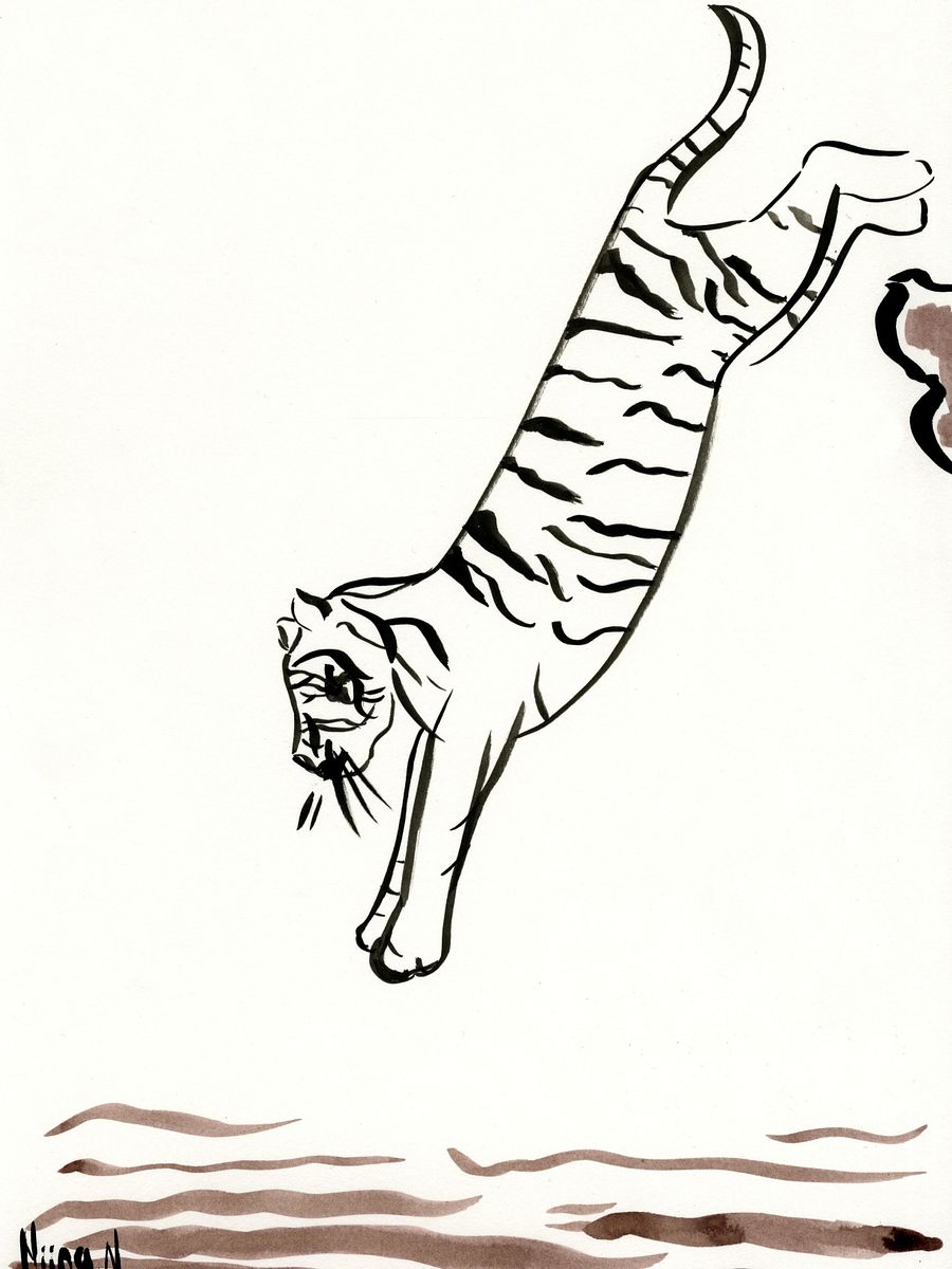 Jumping Tiger Original Painting product image (1)