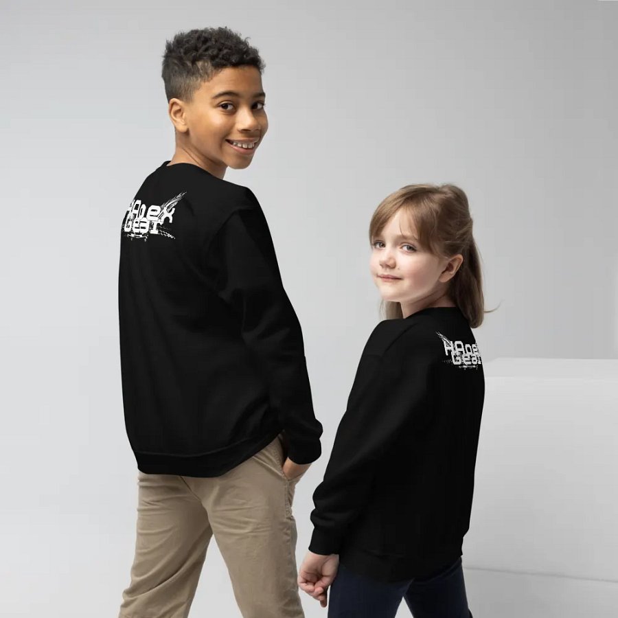Youth Crew Neck Sweatshirt - White HApex Gear White Logo product image (4)