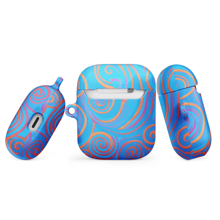 Funky Blue Dreams Liquid Tie-Dye Airpods Case product image (12)