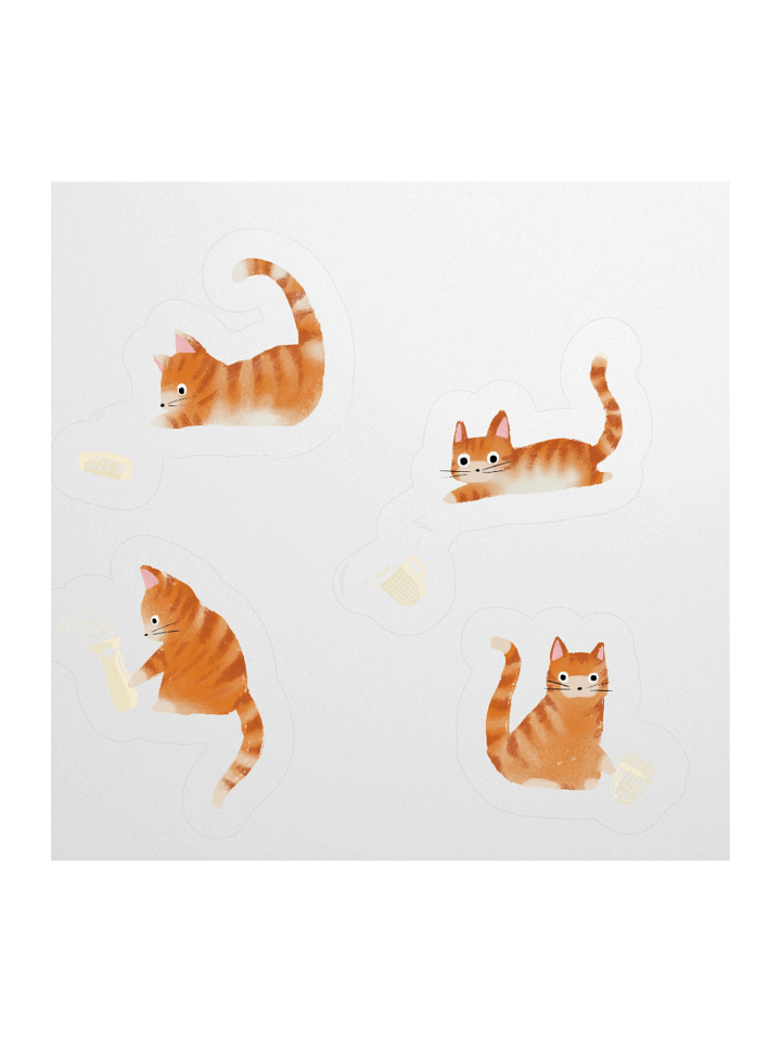 Bad Orange Tabby Cats Knocking Stuff Over Stickers product image (3)