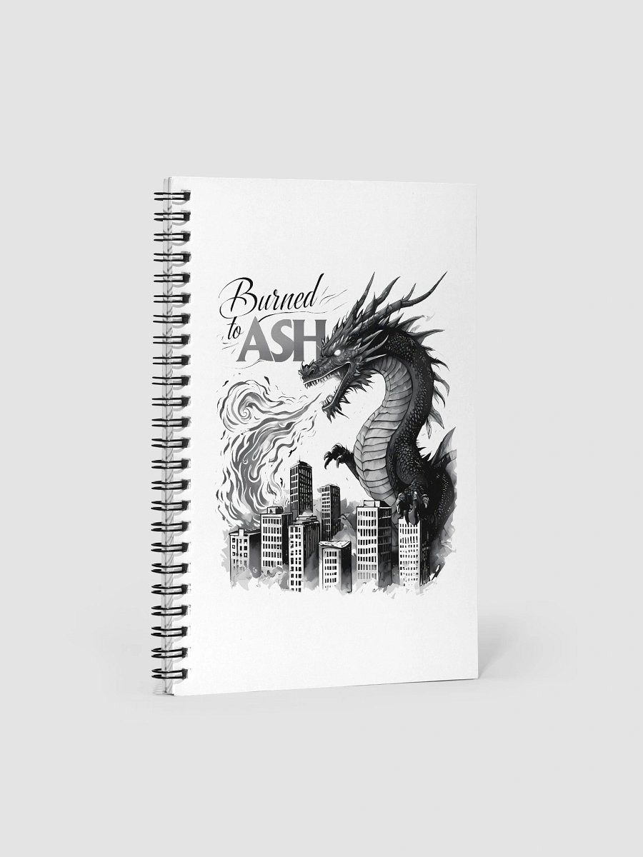Apocalyptic Dragon Art | 'Burned to Ash' Monochrome Print Spiral Notebook product image (1)