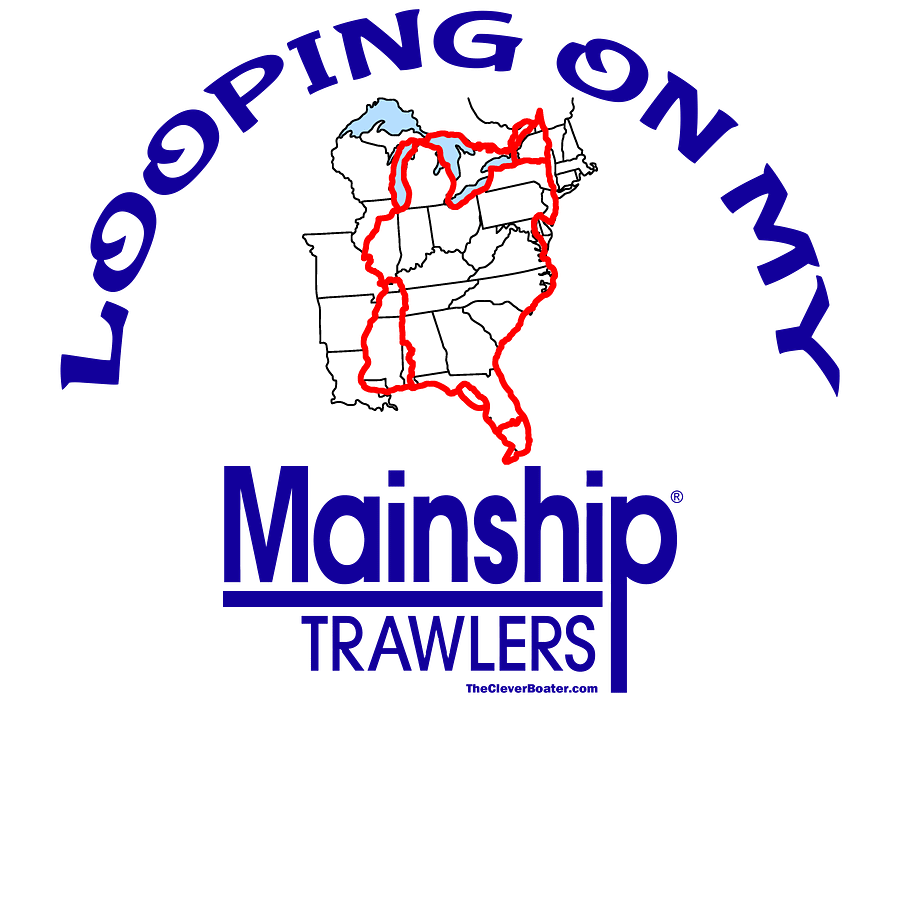 Looping On My Mainship - T-Shirt - Light Shirt w/Blue Logo product image (5)