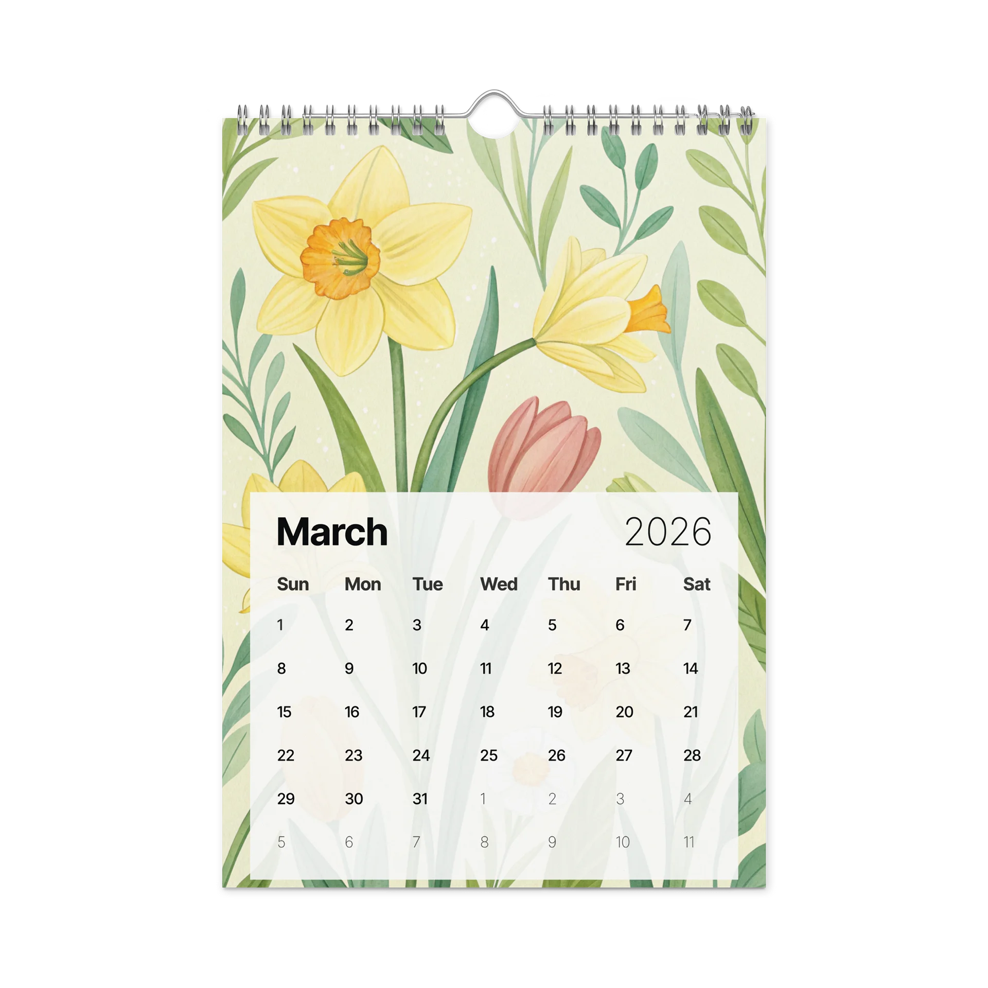 Floral Dreams – Elegant Gouache Pattern Wall Calendar 2026 product image (9)