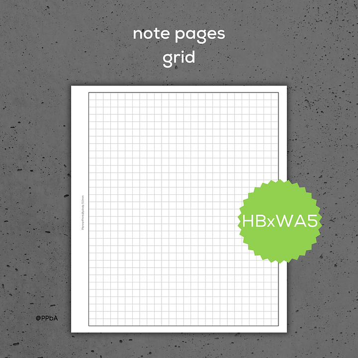 grid note pages - HBxWA5 - various grid sizes - 3.7/4/4.5/5 mm product image (1)