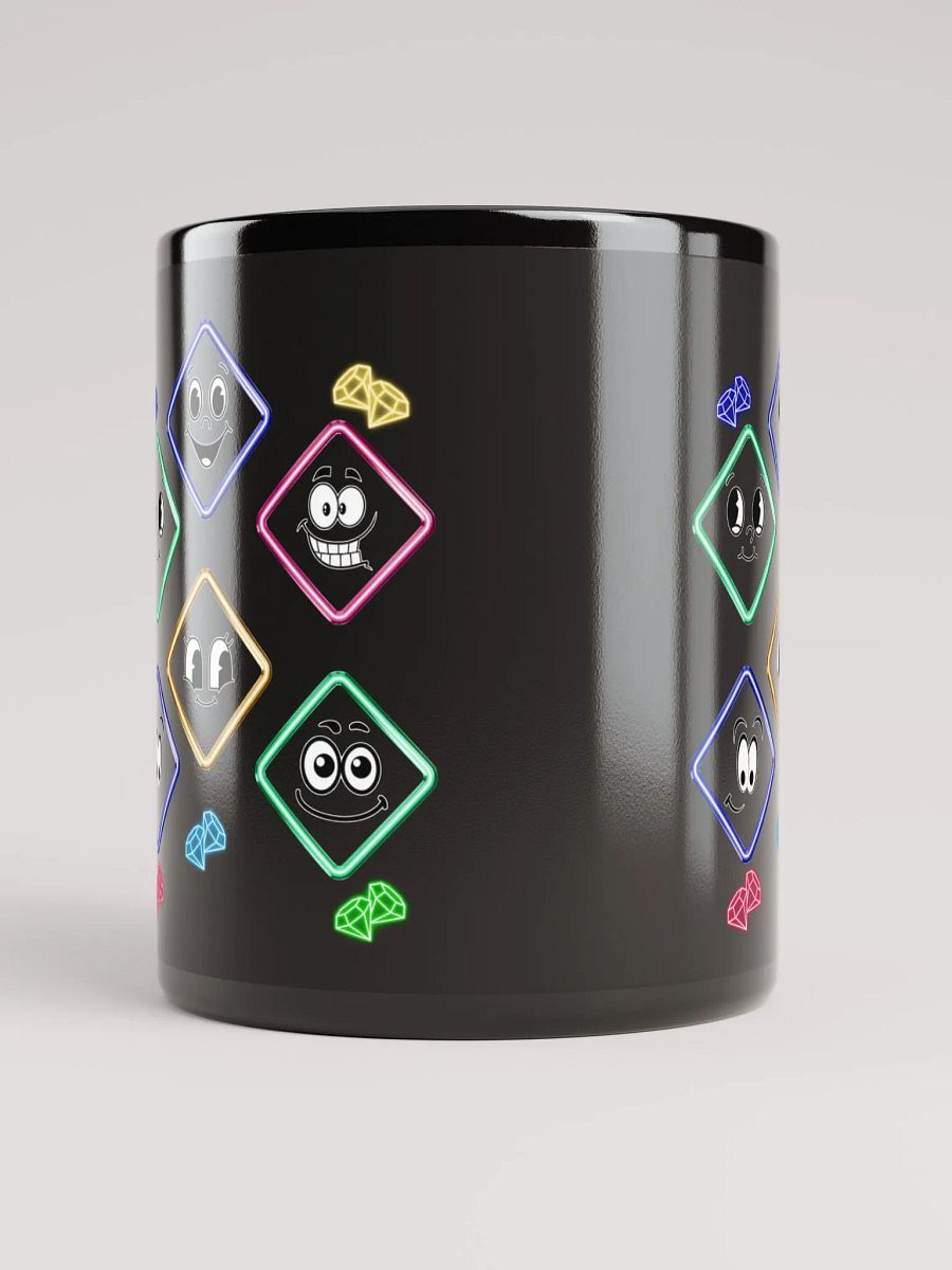Happy Diamond Faces - Colorful Artistic Black Mug product image (11)