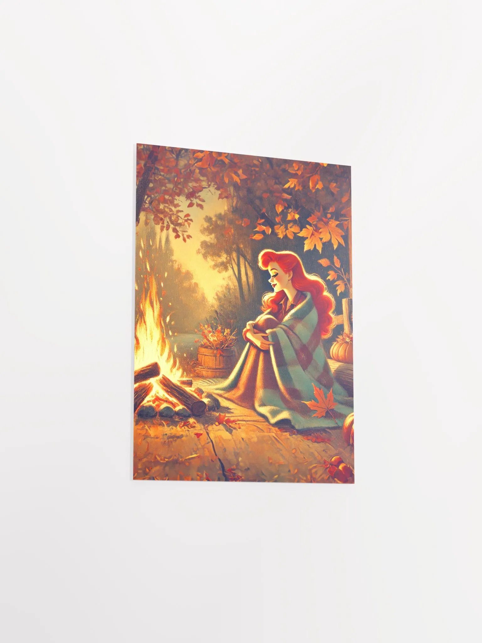 Cozy Vintage Style Autumn Campfire Premium Prints and Posters product image (22)