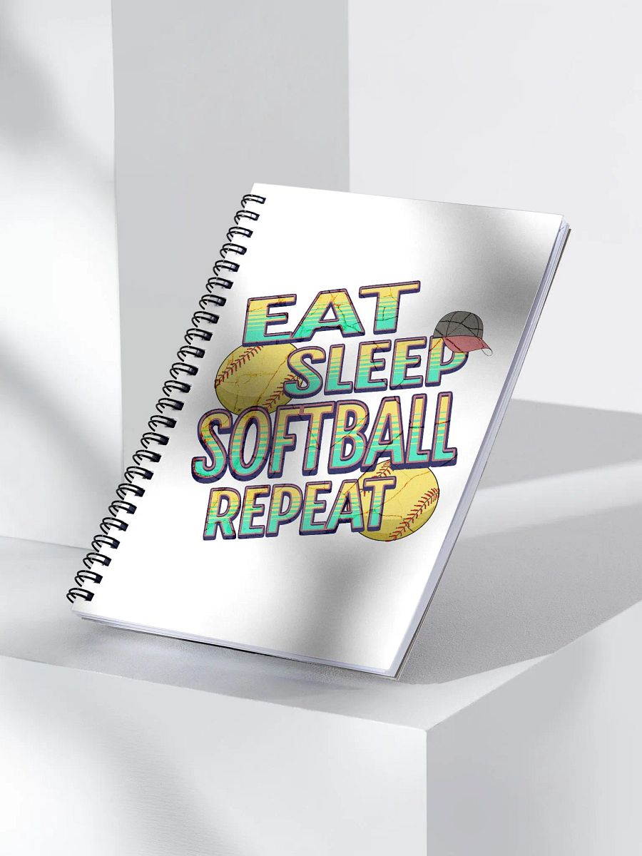 Eat Sleep Softball Repeat Dreams Spiral Notebook product image (3)