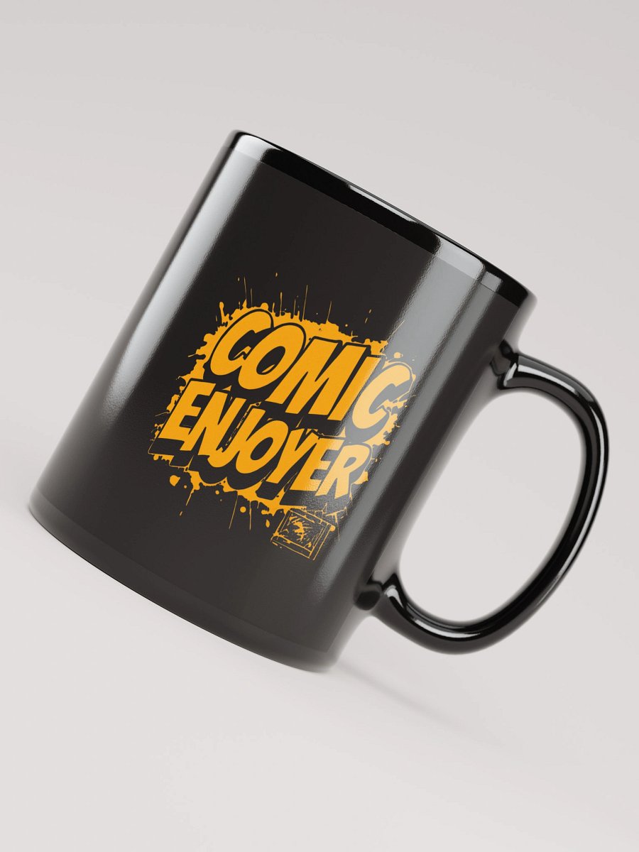Comic Enjoyer Black Coffee Mug | Sleek Nerd & Geek Gift product image (4)