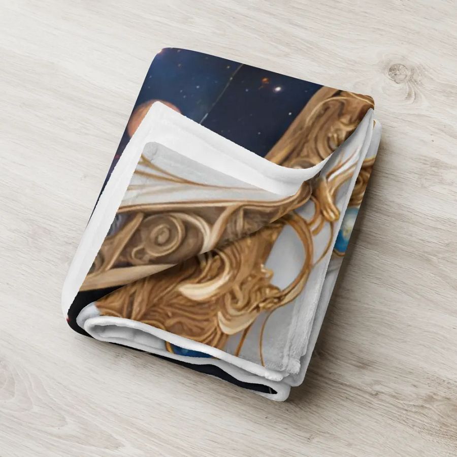 WHITE Cosmic Cat Luxury Throw Blanket product image (7)