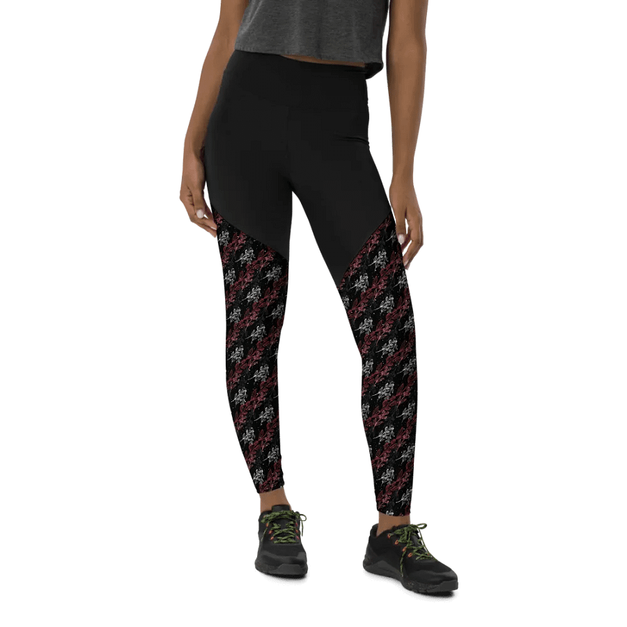 Black All-Over Print Sports Leggings product image (7)