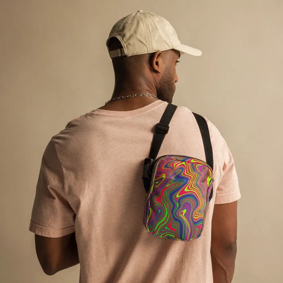 Utility Crossbody Bag - Colorful Liquid Swirls product image (12)