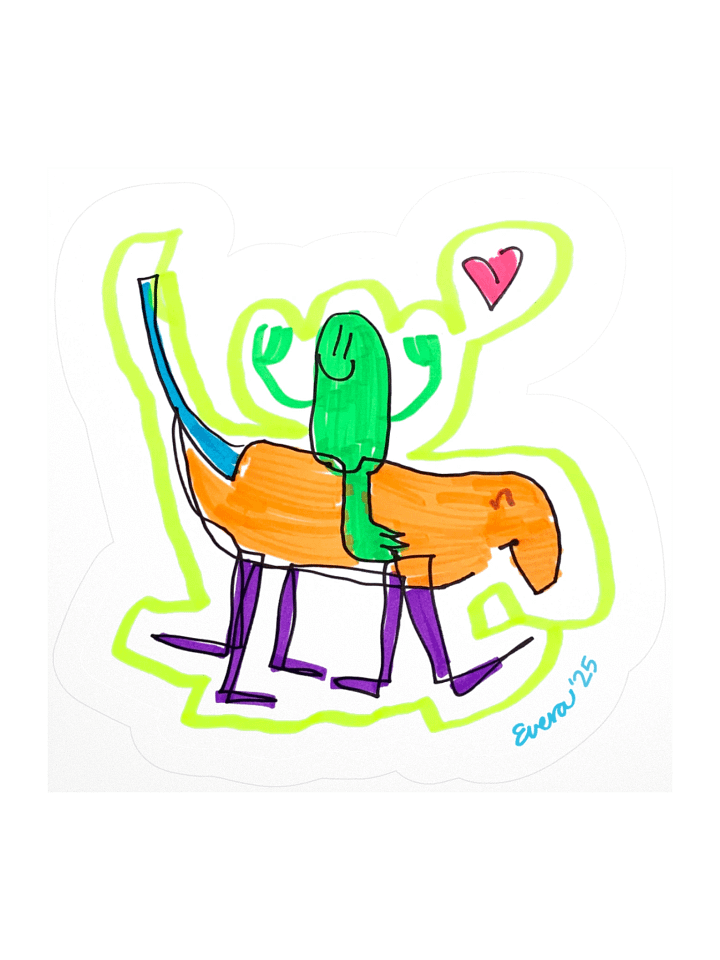 Pickle Riding a Five-Legged Corndog Sticker product image (2)