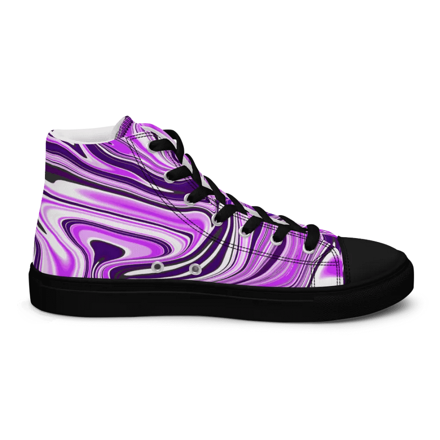 Women's High Top Canvas Shoes - Purple Digital Fluid Art product image (8)