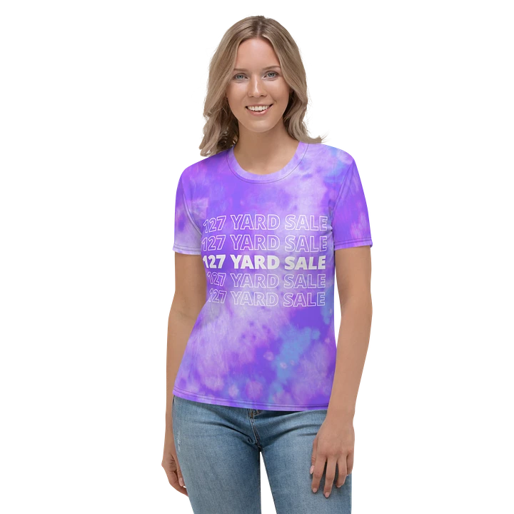127 Yard Sale (2024) - All-Over Lavender Blue Tie-Dye Print Women's Crew Neck T-Shirt product image (1)