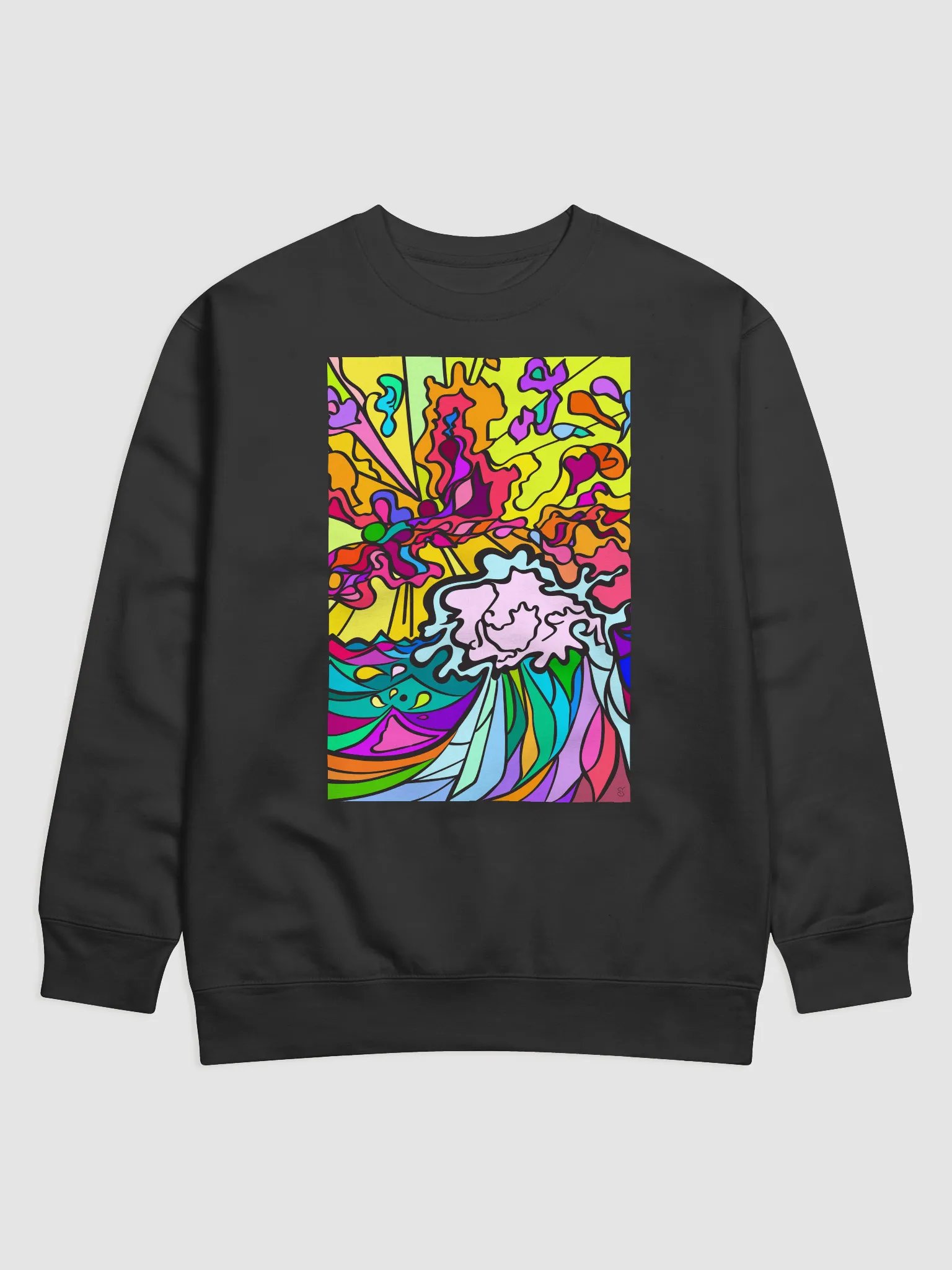 Vibrant Chaos Premium Sweatshirt - Wave at Sunset product image (2)