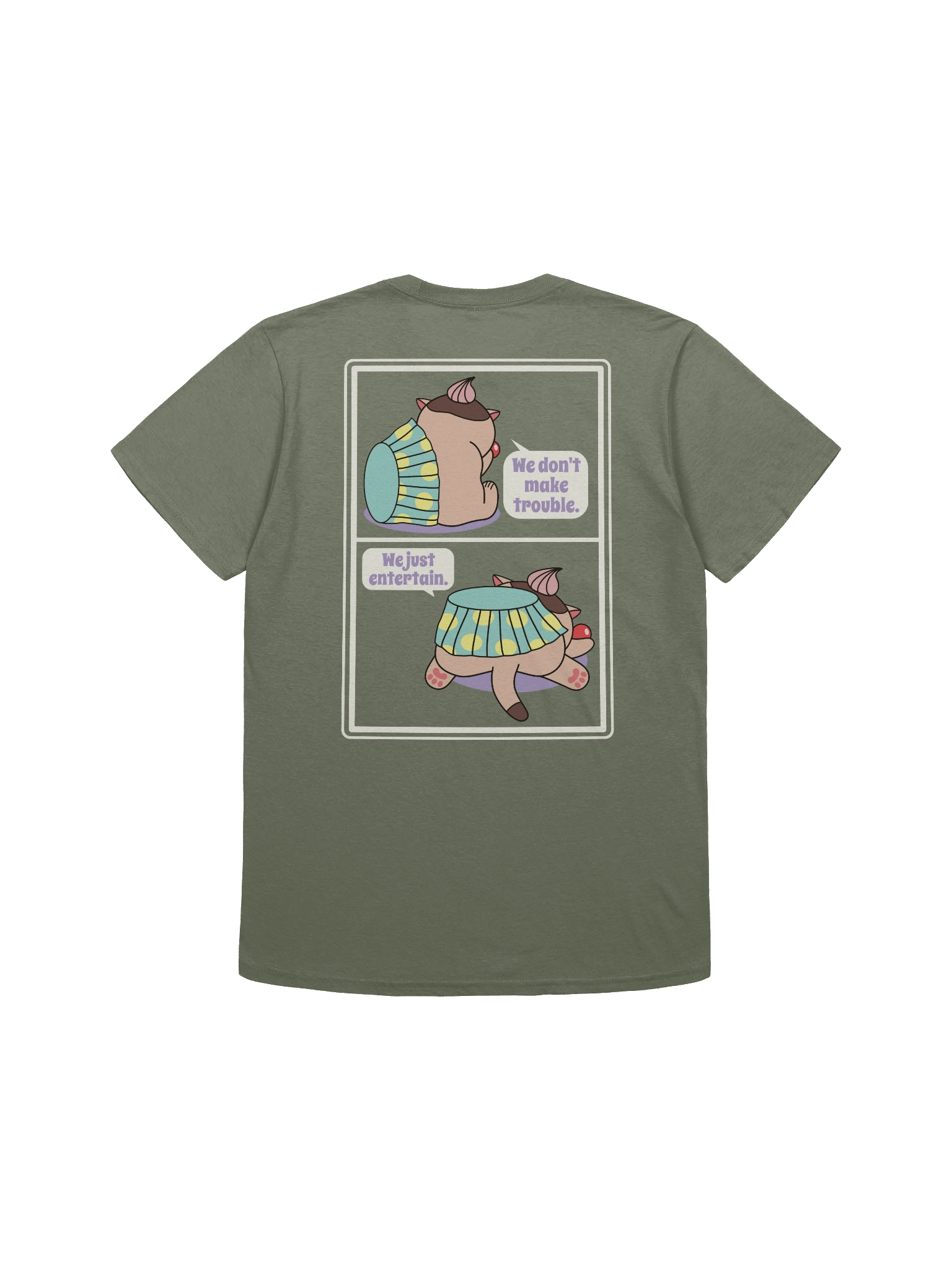 Sweet Trouble (Cupcake Cat - Left Chest and Back Prints) - Unisex Adult Super Soft Lightweight T-shirt product image (3)