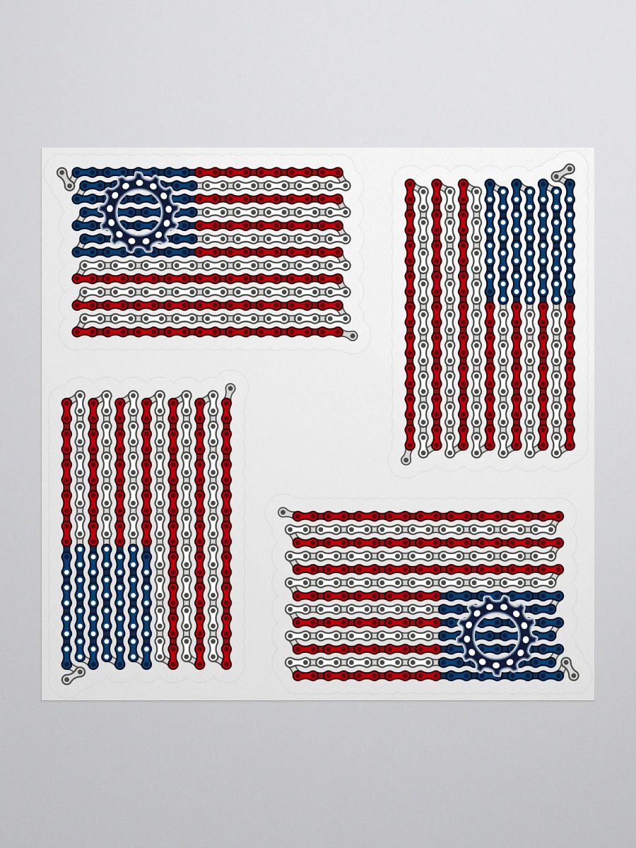 USA Dual Bike Chain Flag Sticker Set of 4 product image (1)
