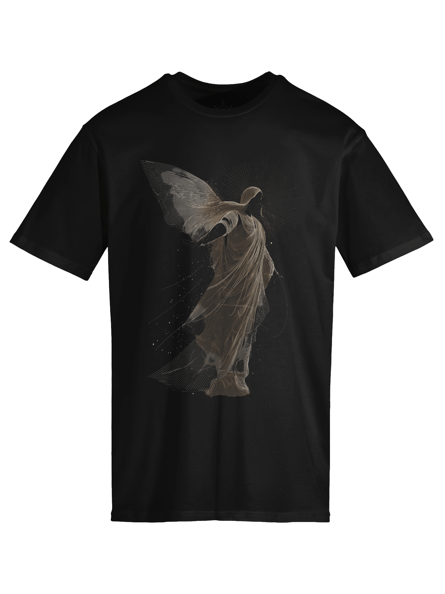 Celestial Grace – Golden Angel Line Art Tee product image (10)