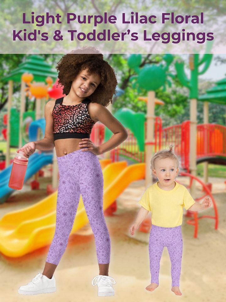 Light Purple Lilac Floral Kid's and Toddler's Leggings product image (1)