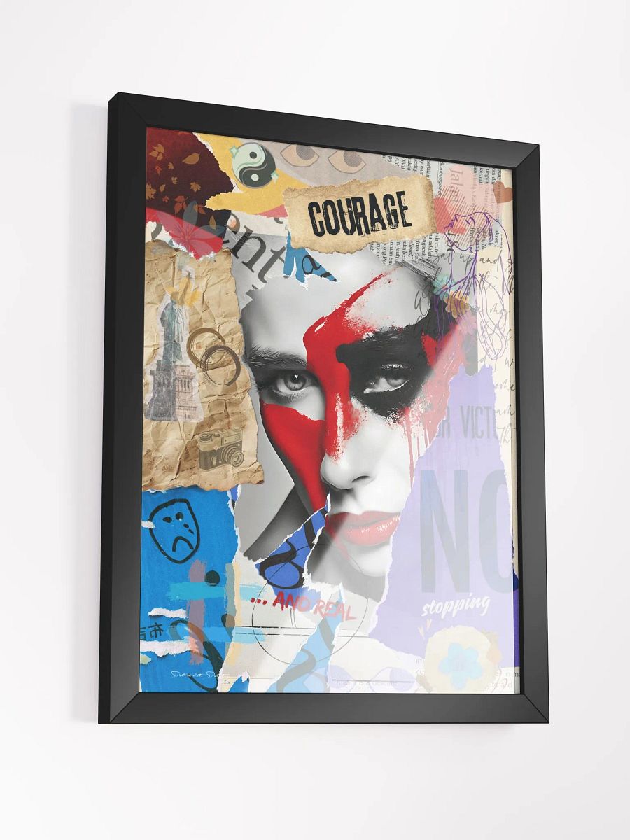 Don't be silent! Don't stop! Red. | Framed Collage Painting product image (4)
