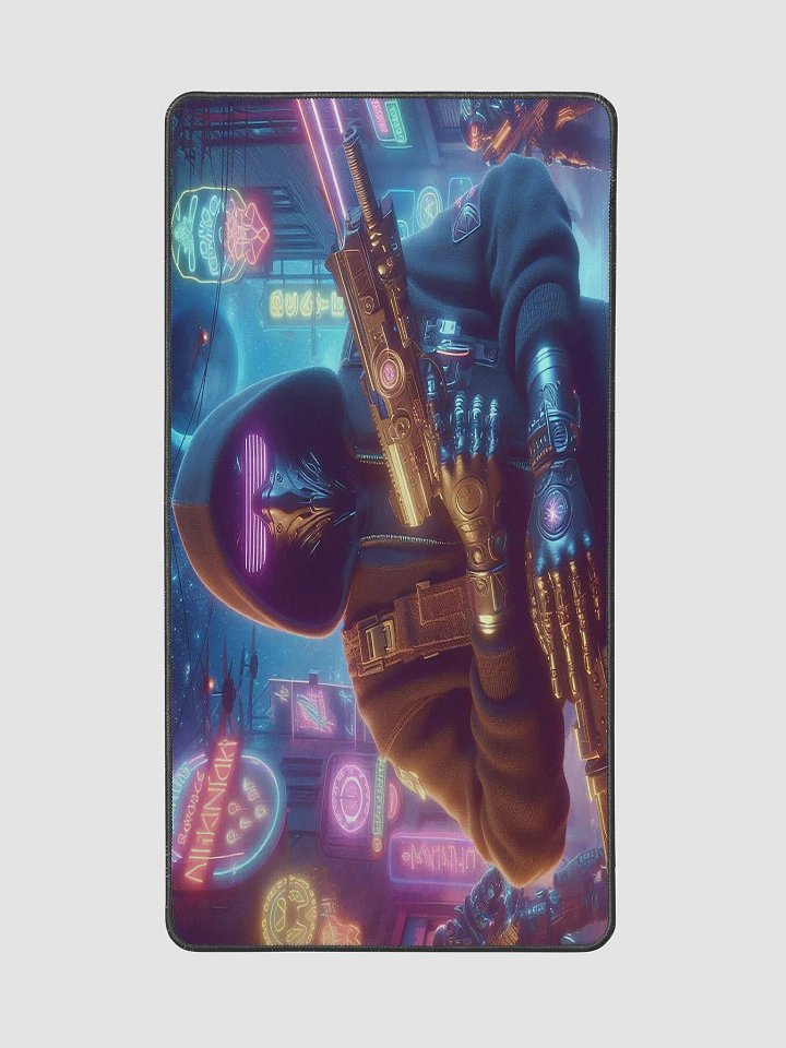 Neon Cyber Soldier Desk Mat product image (2)