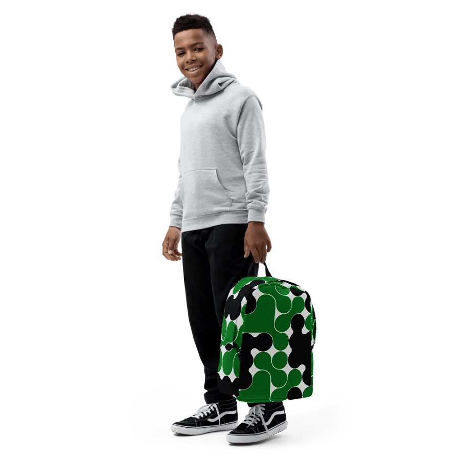 Green & Black Circles All-Over Print Minimalist Backpack product image (8)