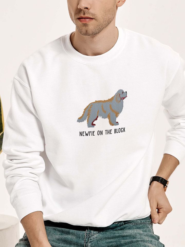 Newfie on the Block Sweatshirt (Embroidered) of a Newfoundland(Blue) product image (2)