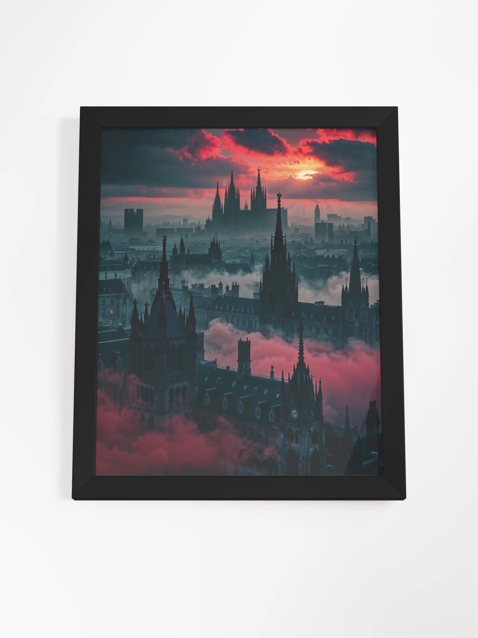 Crimson Veil Over Eldergarde Framed Print product image (22)